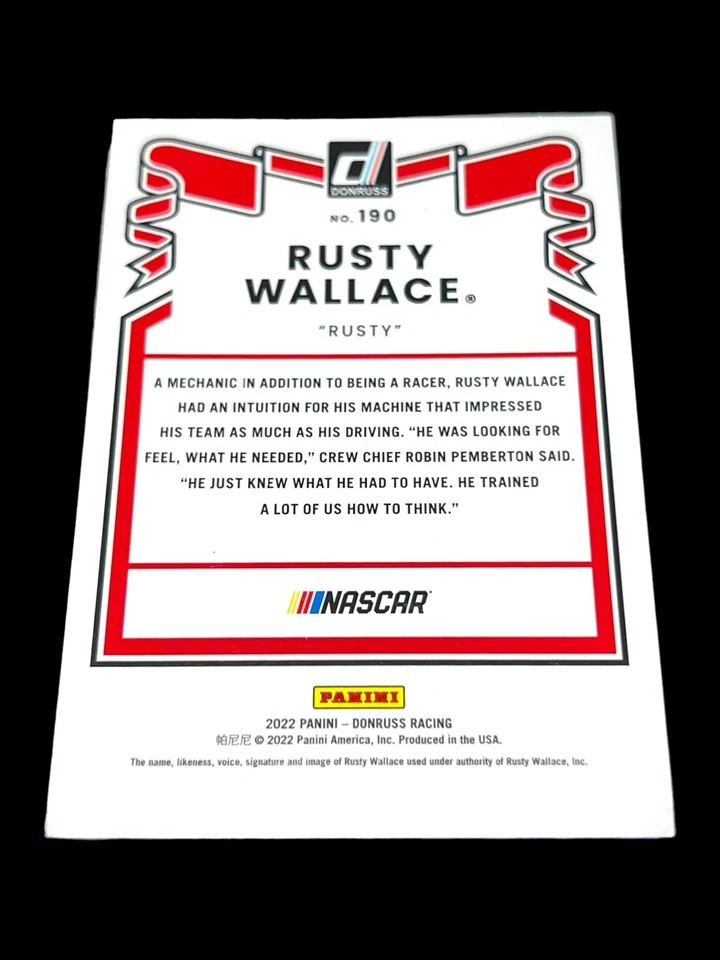 Rusty Wallace MILLER DONRUSS 2022 1982 RETRO HALL OF FAMER signed NASCAR card - Image 2 of 2