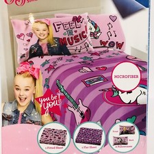 JoJo Siwa Feel The Music Girls Full Sheet Set 4 Piece Microfiber