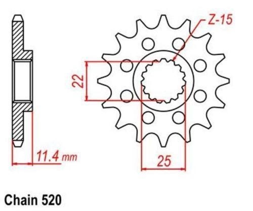 Pignon 16 dents KTM Duke 400 kit chaine 520 transmission moto 1995