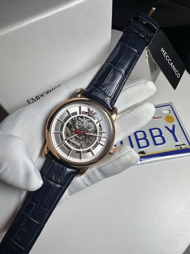 EMPORIO ARMANI Skeleton Automatic White Dial Watch AR60009 - Picture 2 of 5
