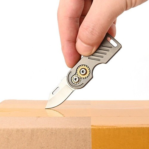 Mini Titanium Folding Knife D2 Blade Outdoor Survival Pocket Keychain EDC Tool - Picture 4 of 13