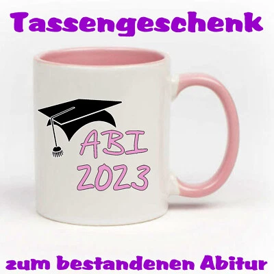 ORCA COATINGS ABI 2024 Tasse rosa Tassengeschenk zum Abitur Geschenk Geschenkidee geschafft
