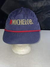 Vintage Michelob Strapback Hat Dark Blue Cap Made in the USA