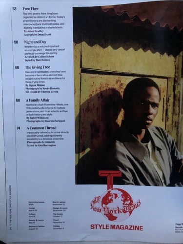 "T" The New York Times Style Magazine, March 7, 2021 A SHARPER LINE - Picture 3 of 4