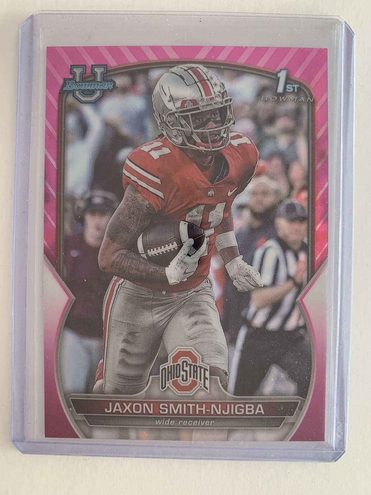 JAXON SMITH-NJIGBA - 2022 Bowman Chrome University Pink Refractor #78 Ohio State