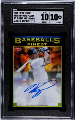 Mike Piazza 2024 Topps Finest Prototypes Black Refractor Autograph 