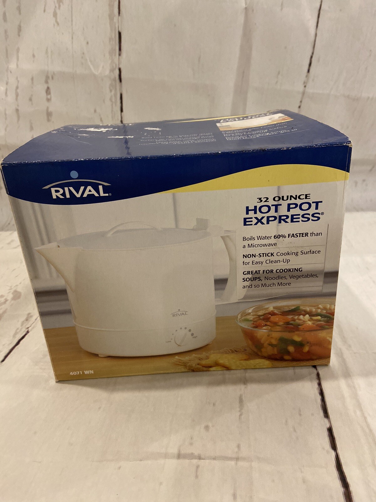 Rival Hot Pot Express 4071 Boiler Soup Adjust. Heat Setting, Flip Top