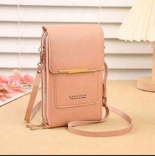Soft PU Leather Touch Screen Cell Phone Wallet, Crossbody, Shoulder Bag