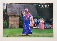 postcard Auntie Mati Hula Dance Waikiki Shell Amphitheatre Hawaii Unposted