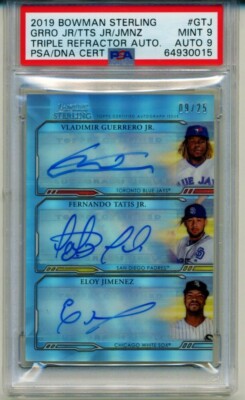 2019 Bowman Sterling Guerrero Jr. Jimenez Tatis Jr Triple Auto /25 