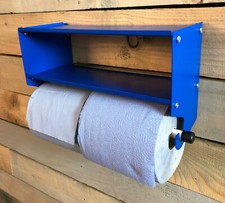 Dual Paper Roll Blue Roll & Paper Towel Dispenser Unit Shelves Cleaning Supplies