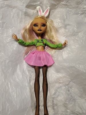 OOAK custom Ever After High Repaint Doll Pierced Cheeks Goth Emo Alt Artdoll 