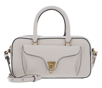 COCCINELLE Beat Soft Handbag Grained Leather Handtasche Tasche Lambskin White
