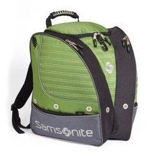 SAMSONITE 6613 SKI, SNOWBOARD BOOT BAG / BACKPACK / GREEN, GRAY AND BLACK