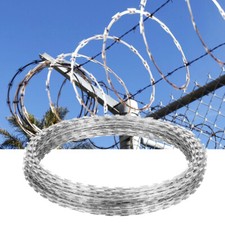 Razor Security Wire 10m Coiled Concertina Type Barb Fence Fencing Outdoor Wire