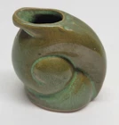 Vintage Frankoma 558 Miniature Mini Snail Vase Prairie Green