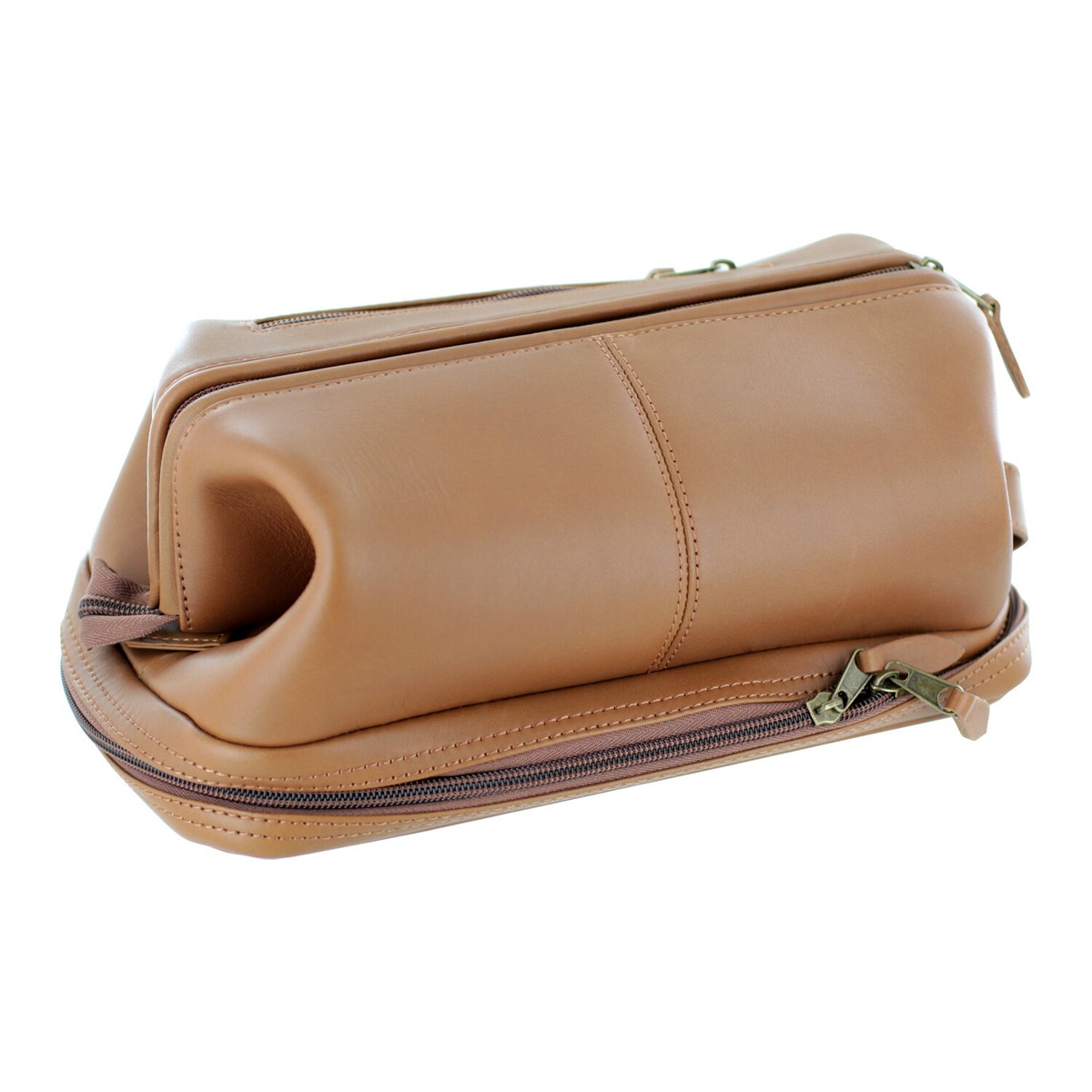 Royce Toiletry Bag, Full Grain Harness Cowhide Leather, Tan UK