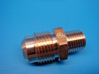 (1) DU1-8B 1/2'' FLARE TO 1/4'' MIP UNION BRASS HVAC FITTING - LEAD FREE 
