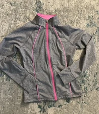 Athletic Gymboree Gymgo Grey Pink Activewear Light Jacket Girls Large 10-12