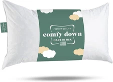 ComfyDown Decorative Throw Pillow Insert Down Feather Fill 12 x 24 Made In USA