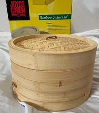 NOB Joyce Chen Bamboo Steamer 10” with box 100% Bamboo Handmade Chinese Design