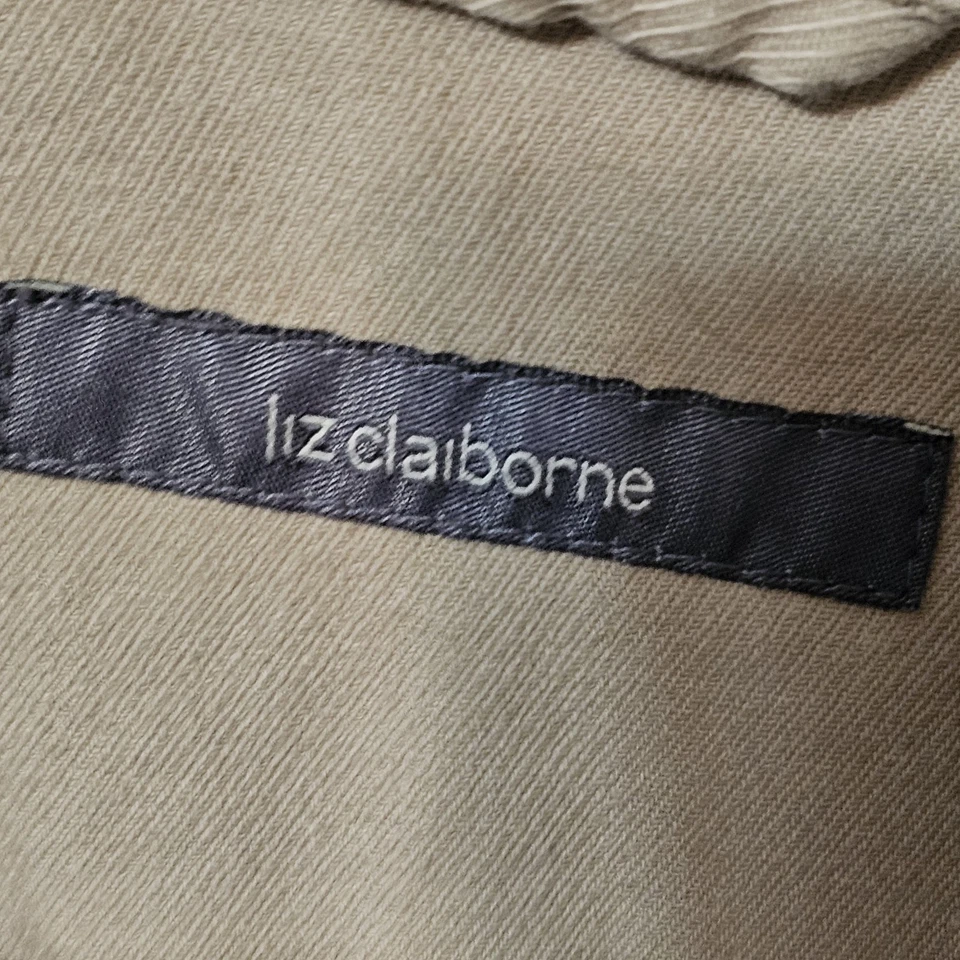 Chaqueta Liz Claiborne Denim Doble Pecho Sensación Bronceada Y2k Para Mujer L o XL Tareas  Foto 4 de 4
