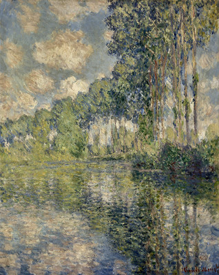 Poster Pappel Reflexion - Monet Riverside Wandkunst - 12X16/16X20/18X24/24X36