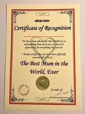 Valentine Gift Best Boyfriend Wife Husband Fiancé A5 Certificate unusual present