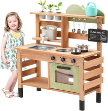 Outdoor Play Kitchen for Kids  Wooden Mud Kitchen Set with Removable Sink, Plan