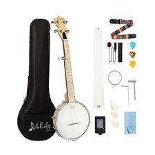 Mulucky 5 String Mini Travel Banjo, 26 Inch Closed Back Maple K... FAST USA SHIP