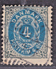 TIMBRE 1875-1903 DANEMARK N° 23-OBL. TB-VOIR SCAN R/V-