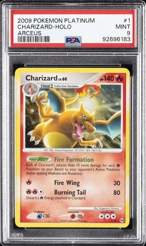 2009 POKEMON PLATINUM ARCEUS #1 CHARIZARD-HOLO PSA 9