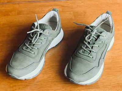 Salamander Women's  Sneakers Genuine Leather Suede Olive Size 38 (US 37.5)