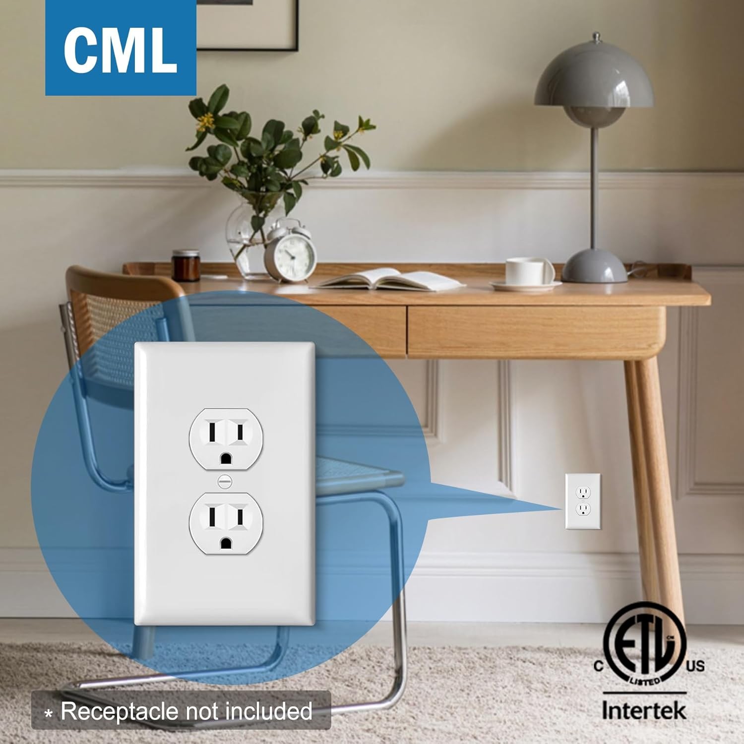 Oversized Duplex Outlet Covers, 6 Pack Jumbo 6 Over-Size Duplex