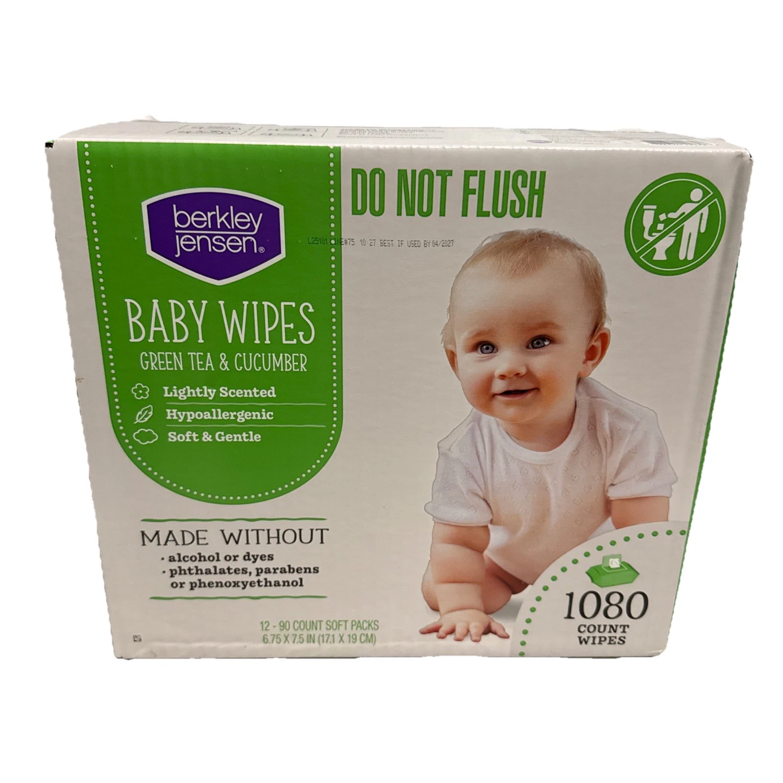 Berkley Jensen Green Tea & Cucumber Baby Wipes 1080 Count - NEW