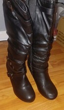 Marbella Ariana Womens s Knee High Tall Black Boots Size 10M ONLY WORN ONCE