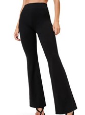 Good American Ribbed Seamless Flare Pants Sz XL Black Stretchy