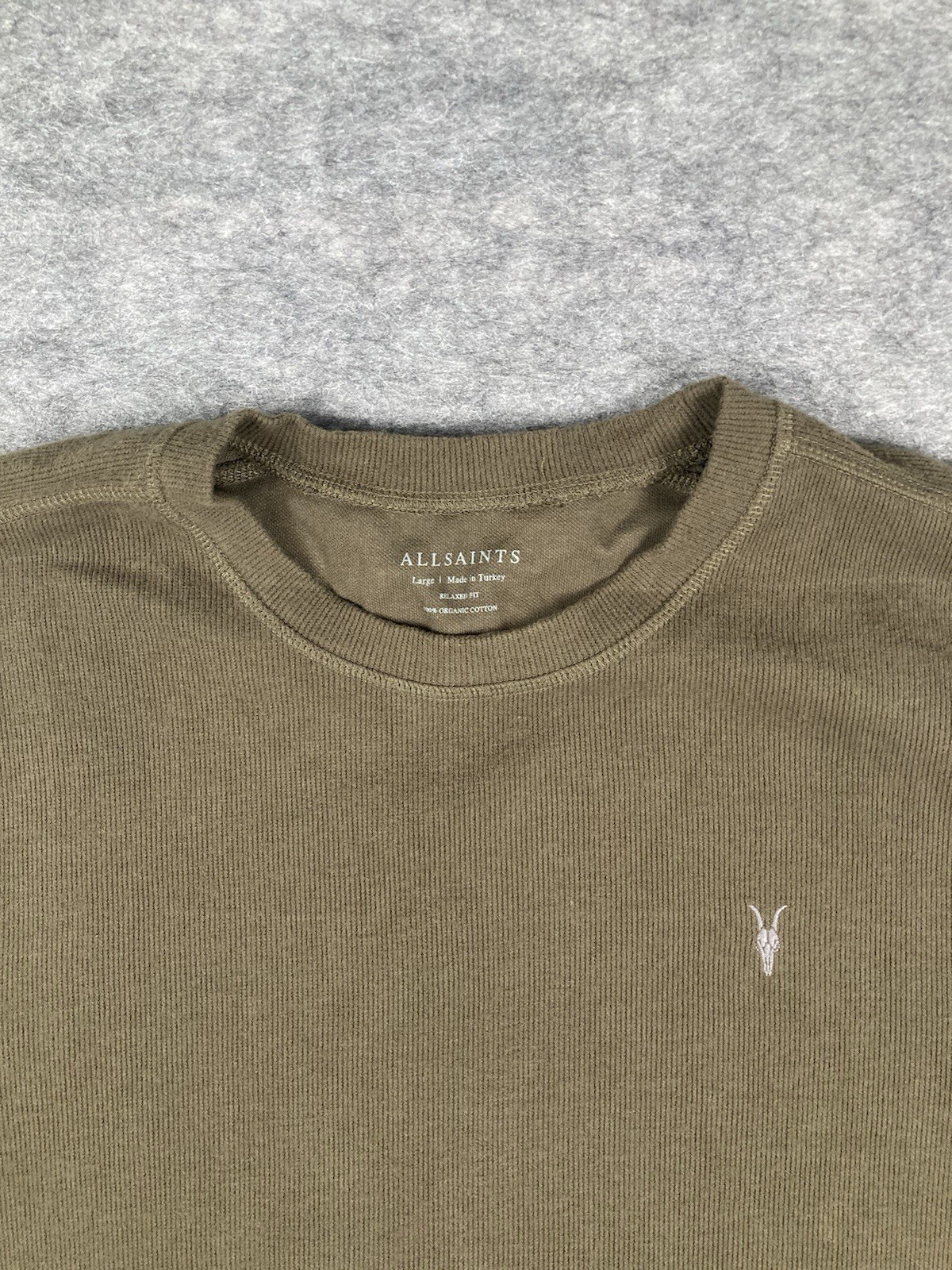 FILA Allsaints T Shirt Uomo L Verde Oliva Rowe Girocollo Maglia Manica Lunga Termica