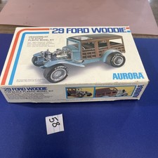 Aurora 29 Ford Woodie Model Car Kit 132 Scale Vintage Open Box