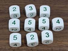 D6 Dice Set DND Alternate Numbering 0-10 TTRPG Custom Game Mechanics Die 40k