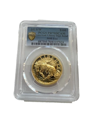 2021-w american liberty high relief $100 gold coin PR70DCAM  OGP/COA