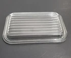 Vtg Pyrex 502-C LID ONLY Ribbed Glass for Rectangle Refrigerator Dish Chip Nicks
