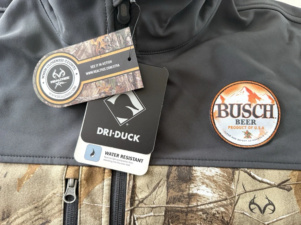 NWT Dri Duck Motion Soft Shell Jacket Realtree Xtra Camo - Busch Beer - Men’s L - Image 4 of 4