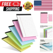 5pcs Small Note Pads 5x8 Notebook College Ruled Legal Pads Color Notepads 5 P...