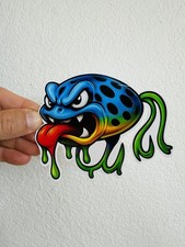 Angry Bait Frog Fishing Lure Sticker Fish Boat Tackle Car Decal Bass Trout