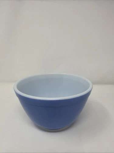 Vintage Pyrex Primary Blue 401 Small Nesting Mixing Bowl 1.5 Pint Glass