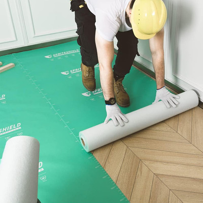 Heavy Duty Floor Protection Film 39 Inch Green Construction Renovation Surface