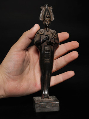 Altägyptische antike Statue des Osiris Gott des Jenseits Hieroglyphensockel v. Chr.