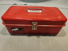 Vintage Red DISSTON "My Buddy" Metal Toolbox & Tray Made in USA Tool Box 1351
