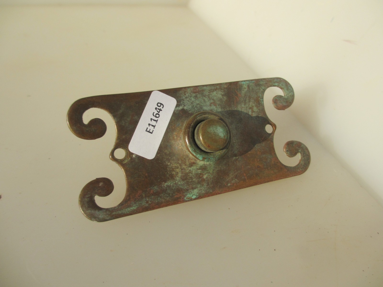 Antique Brass Doorbell Door Bell Button Old Victorian Spirals Vintage